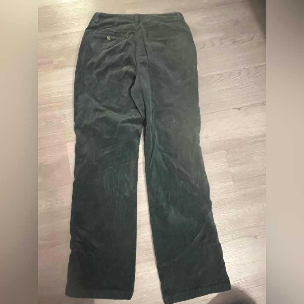 Faherty Teal Green Corduroy Wide-Leg Pants - Picture 7 of 8